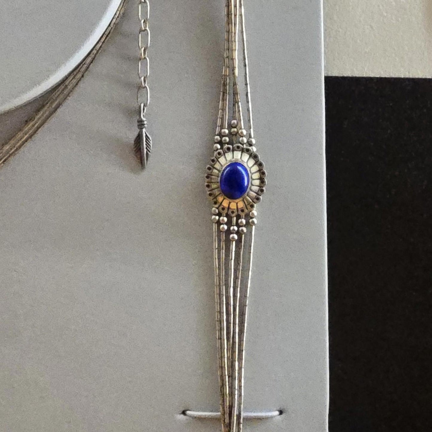 Antique Art Deco S Silver Earrings Necklace Bracelet Set Blue Lapis Lazuli Stone