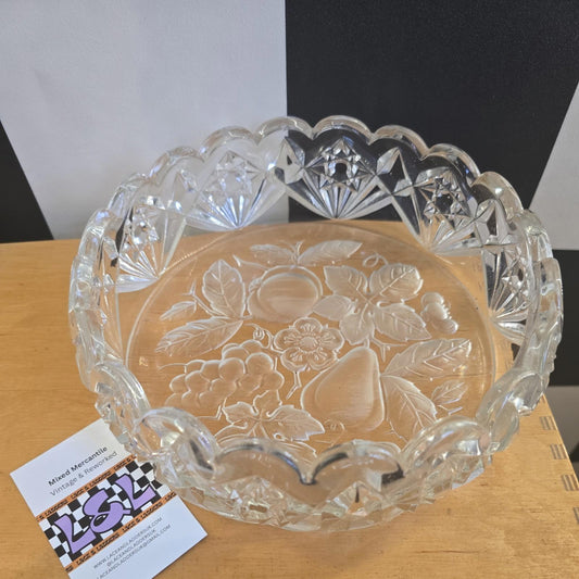 MCM Hortensja Glassworks Fruit Bowl 1960s vintage 22inches