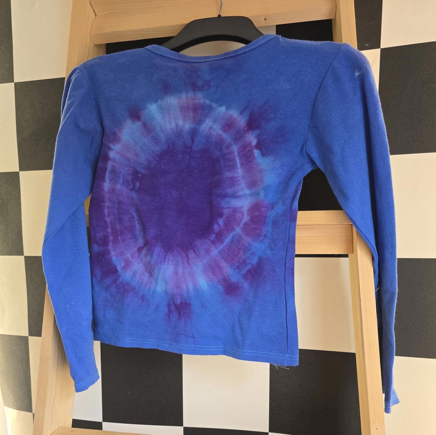 Brand New Deadstock Tie Dye T-Shirt Long Sleeve Size S crop AMERICAN 100% COTTON