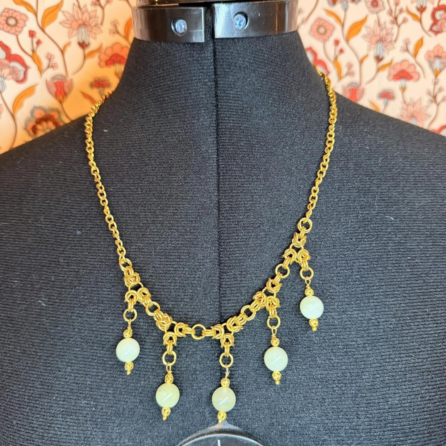 Vintage Costume Jewellery Necklace Metal Chain Design