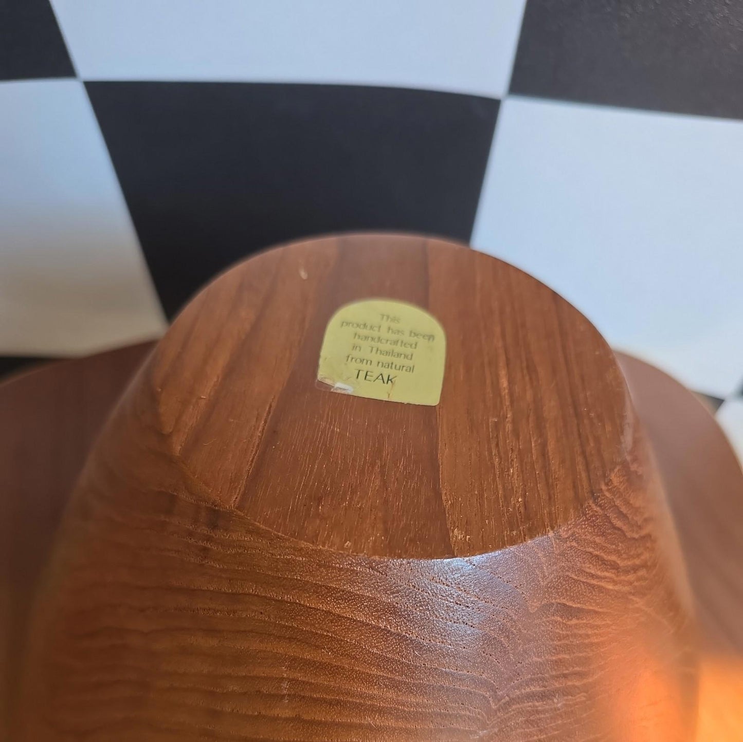 VINTAGE MID CENTURY TEAK WAVE FRUIT SERVING BOWL TEAK 25CM