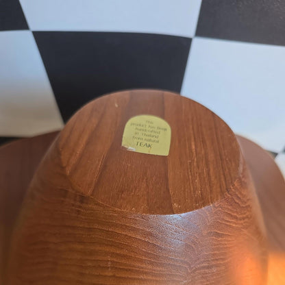 VINTAGE MID CENTURY TEAK WAVE FRUIT SERVING BOWL TEAK 25CM