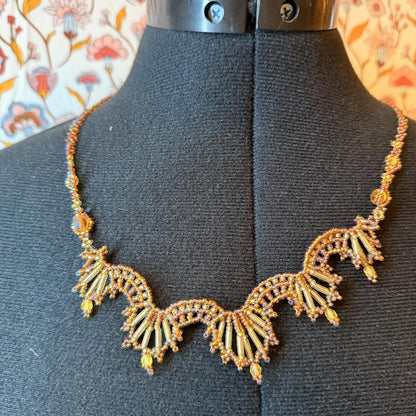 Vintage Costume Jewellery Necklace Unknown Beaded Design