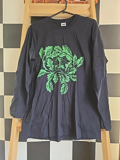 Brand New Deadstock Tie-dye Long T-shirt Fruit Of The Loom Greenman Screen Print