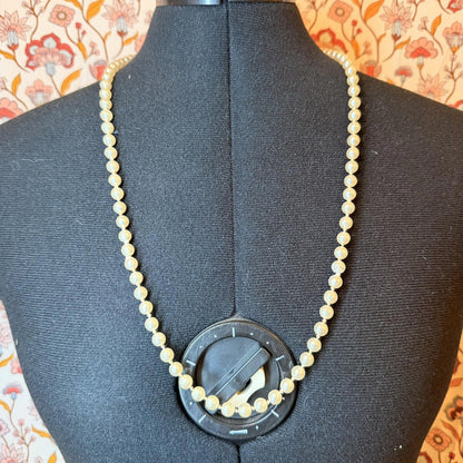Vintage Costume Jewellery Necklace Unknown Beaded Design faux pearls