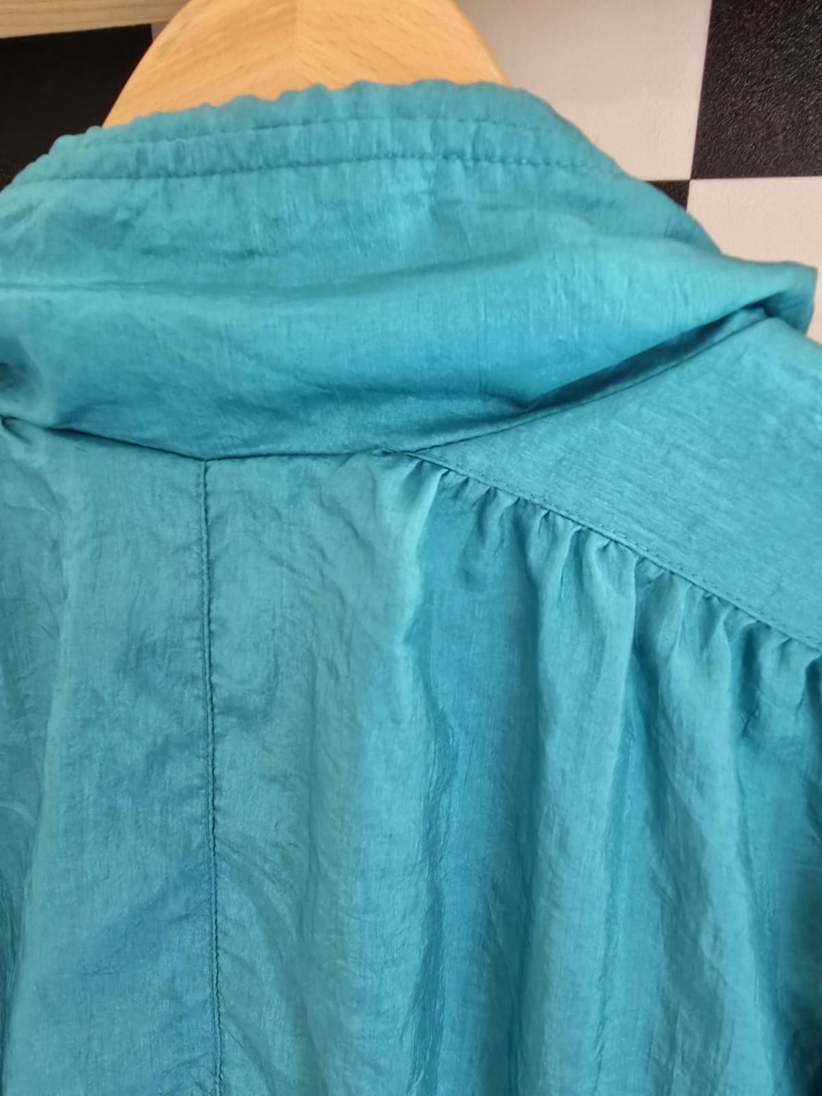 ADOLFO Blue Windbreaker Retro Vintage Jacket Ties And Cotton Lining Slight Mark