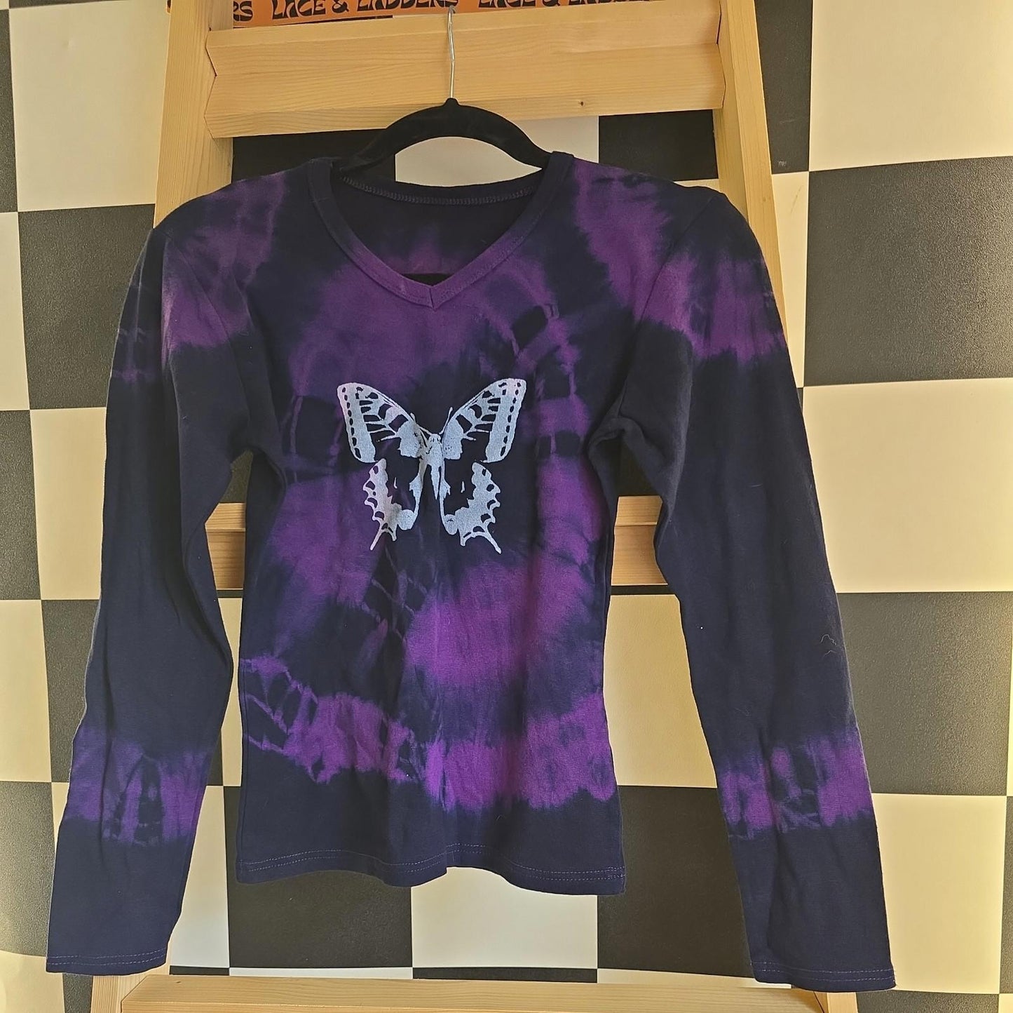 Brand New Deadstock Tie Dye T-Shirt Long Sleeve Size S AMERICAN 100% COTTON