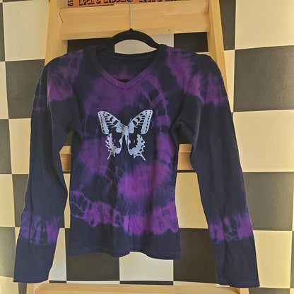 Brand New Deadstock Tie Dye T-Shirt Long Sleeve Size S AMERICAN 100% COTTON