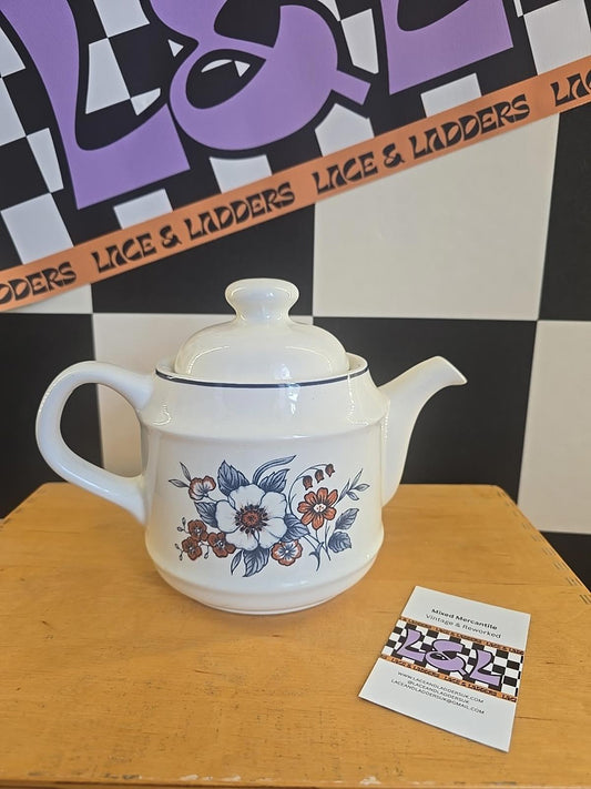 Alpine Rose Vintage Teapot Made In England Floral Design