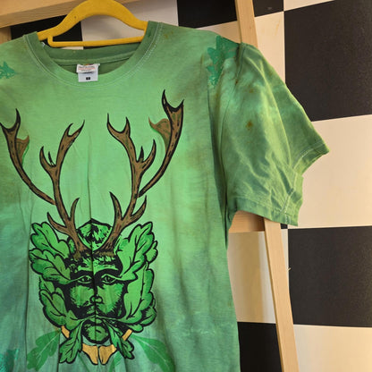 imperfect! Brand New Deadstock Tie Dye size M FRUIT OF THE LOOM T-Shirt Greenman