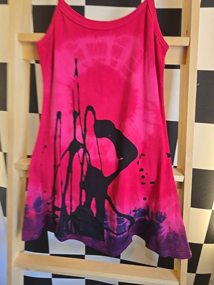 Brand New Tie Dye DEADSTOCK Cotton Vest Dress Size M Stretchy