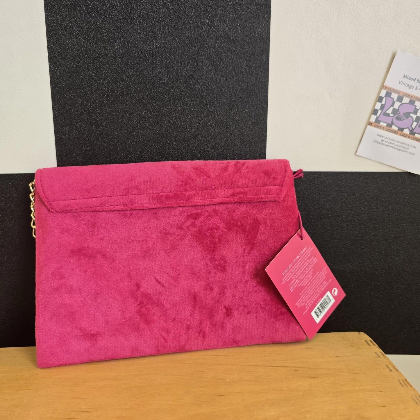 Juicy Couture HOT PINK VELVET CROSSBODY Envelope Bag LIMITED EDITION PROMO Purse