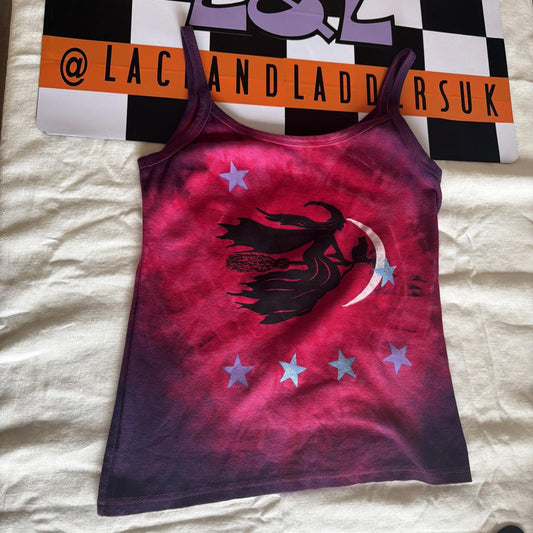 Brand New Tie Dye DEADSTOCK Vest Size medium COTTON pink And Tribal
