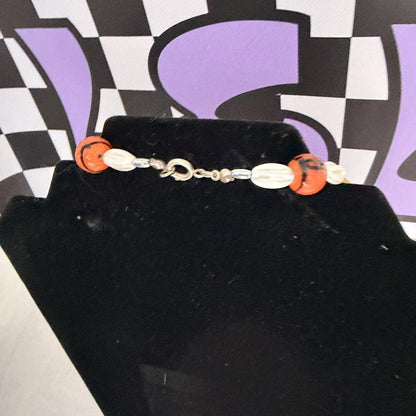 Vintage Costume Jewellery Necklace Beaded Design gorgeous 60s 70s orange funk