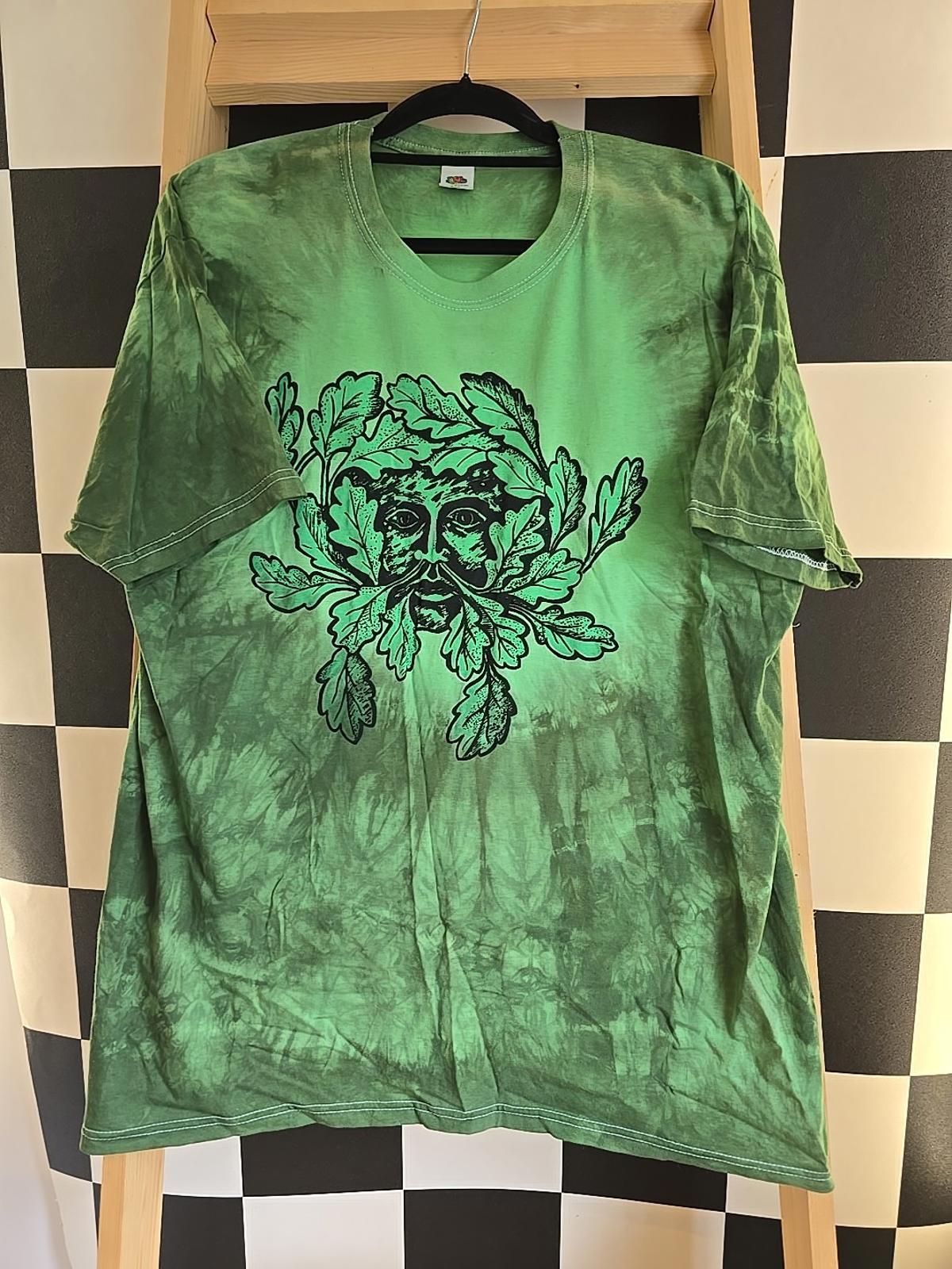 Brand New Deadstock Tie Dye XL FRUIT OF THE LOOM T-Shirt Greenman short sleeve