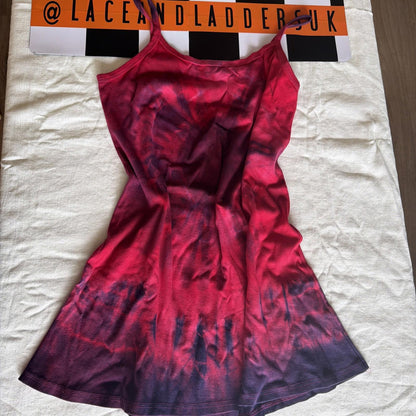 Brand New Tie Dye DEADSTOCK Cotton Vest Dress Size L Stretchy