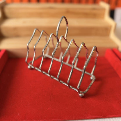 Silver plate electroplate vintage Victorian antique toastrack toast rack 6 slice