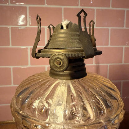 19th century oil lamp burner glass moulded paraffin antique gorgeous