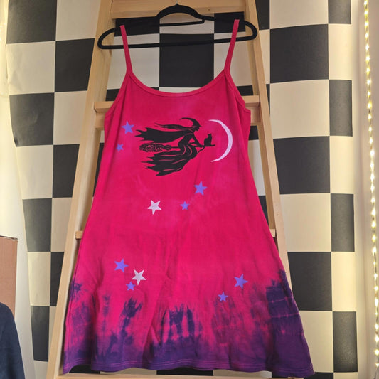 Brand New Tie Dye DEADSTOCK Cotton Vest Dress Size M Stretchy