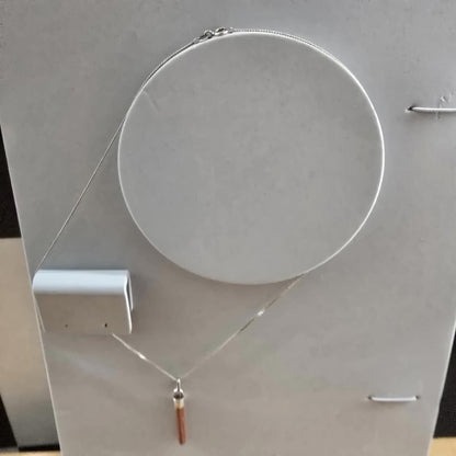 RED GOLDSTONE hexagonal drop pendant on a Sterling Ilver 925 necklace Vintage