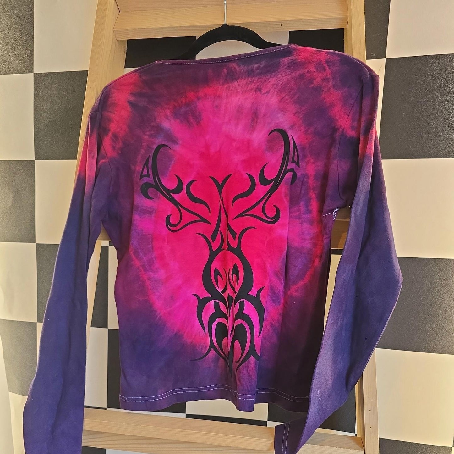 Brand New Deadstock Tie Dye T-Shirt Long Sleeve Size L AMERICAN 100% COTTON