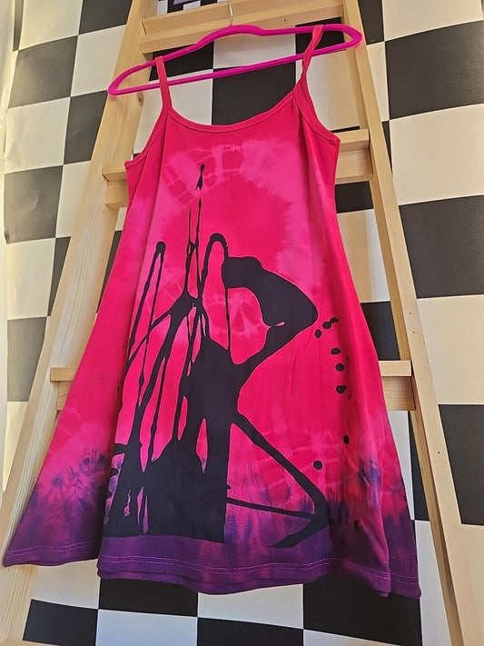 Brand New Tie Dye DEADSTOCK Cotton Vest Dress Size M Stretchy