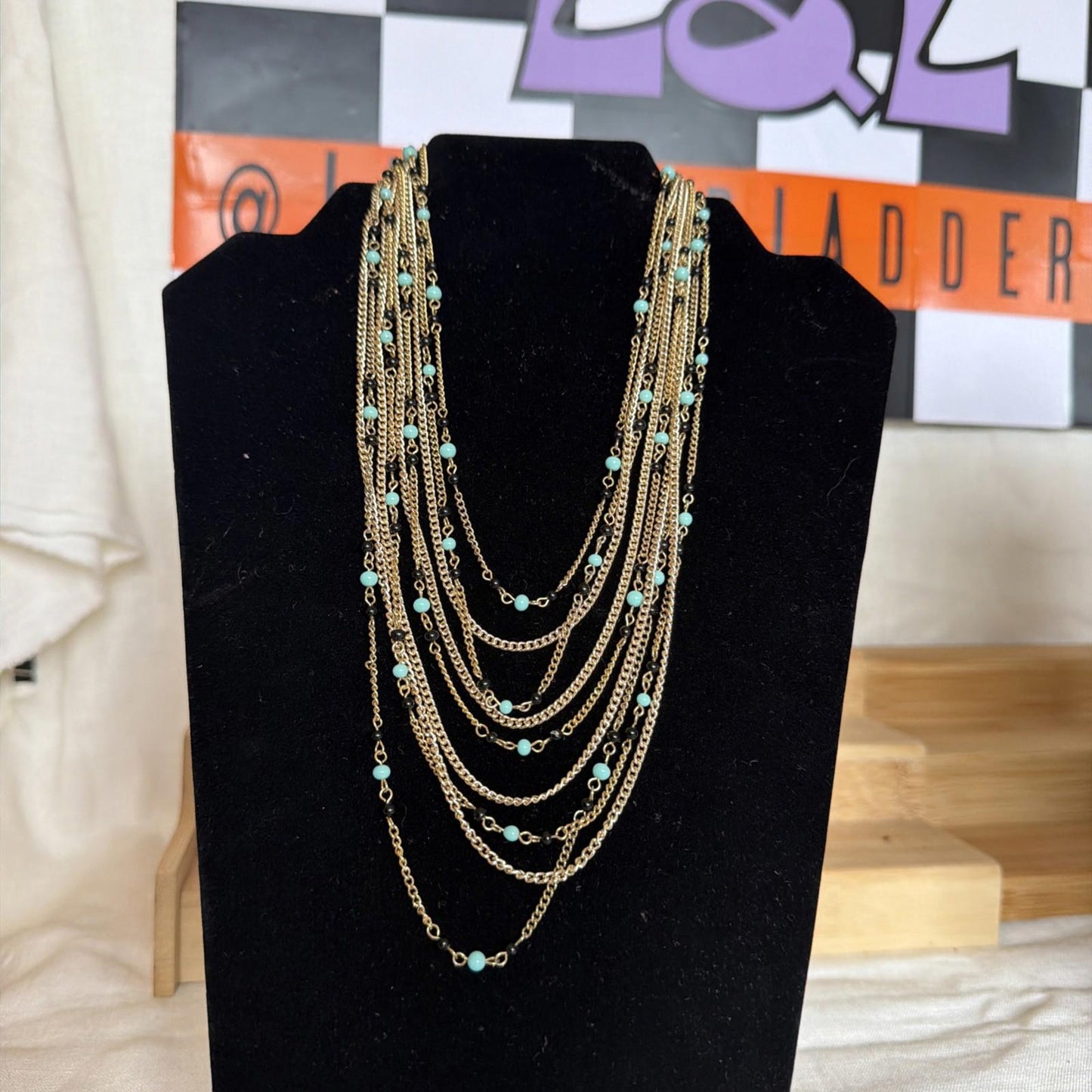 Vintage Costume Jewellery Necklace Metal Chain Design
