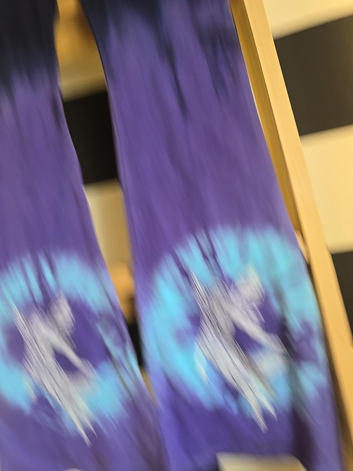 Brand New Deadstock Tie-dye Flares Cotton Size S BLUE FAIRY SCREEN PRINT