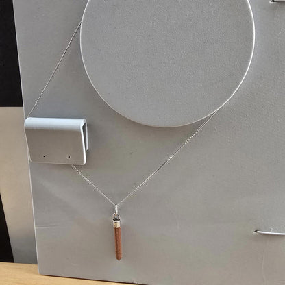 RED GOLDSTONE hexagonal drop pendant on a Sterling Ilver 925 necklace Vintage