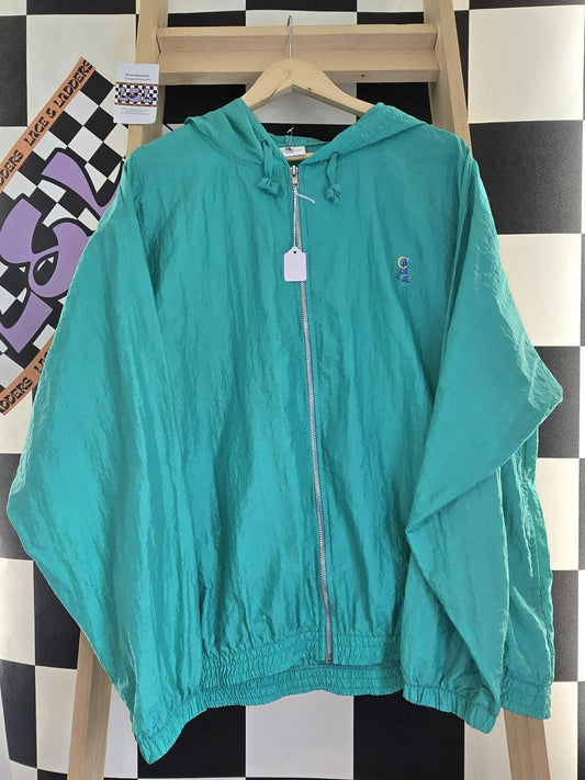 Retro Vintage CA Sportswesr Windbreaker Turquoise Size L 90s