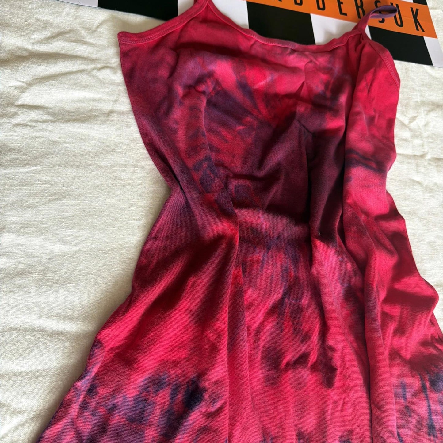Brand New Tie Dye DEADSTOCK Cotton Vest Dress Size L Stretchy