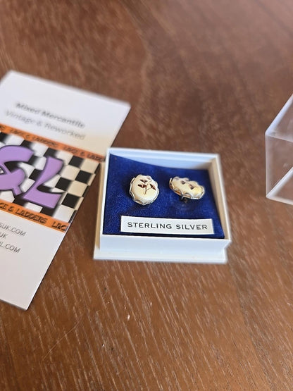 925 Sterling Silver Vintage Earrings In Case