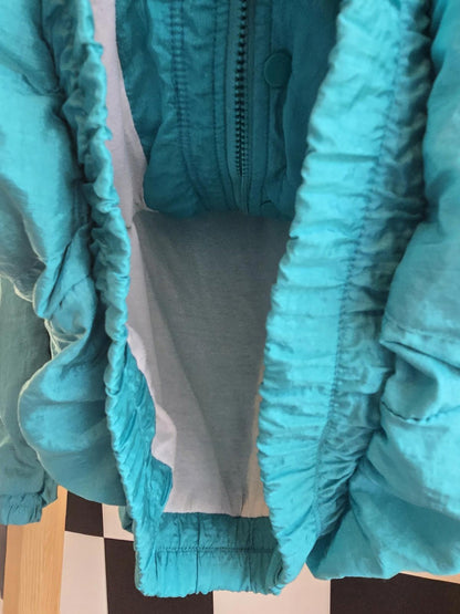 ADOLFO Blue Windbreaker Retro Vintage Jacket Ties And Cotton Lining Slight Mark