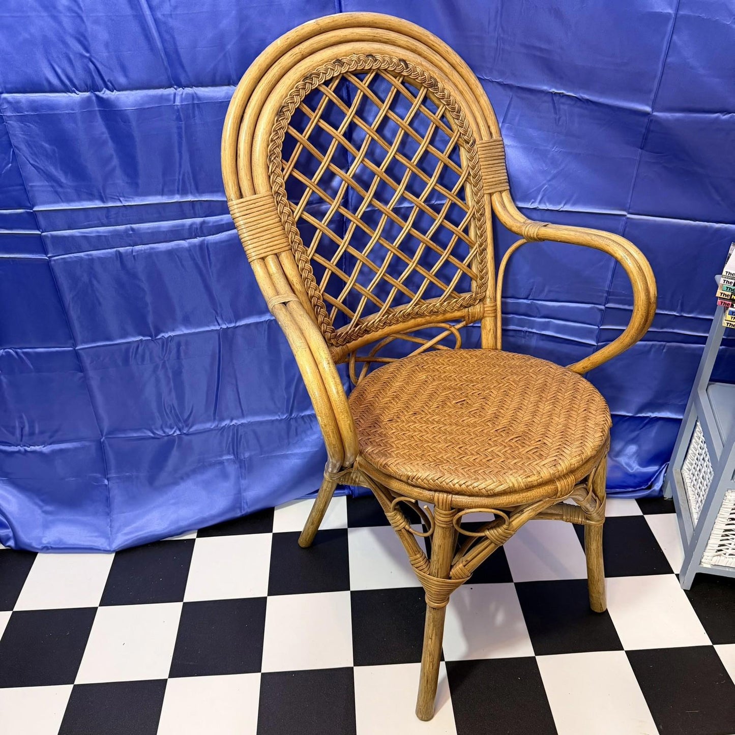 Vintage Retro Mid Century Bamboo Cane Chair 1970s VGC