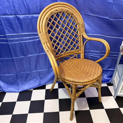 Vintage Retro Mid Century Bamboo Cane Chair 1970s VGC