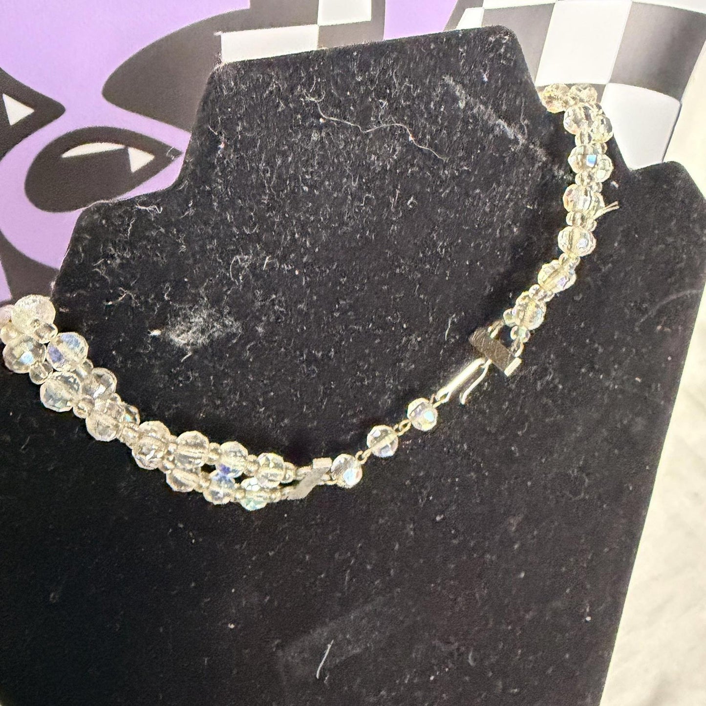 Vintage Costume Jewellery Necklace Unknown Beaded Design gorgeous sparkle
