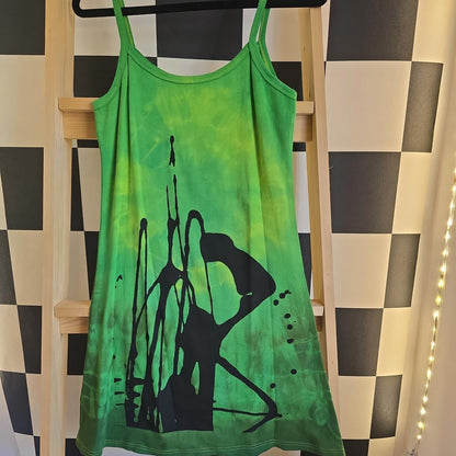 Brand New Tie Dye DEADSTOCK Cotton Vest Dress Size M Stretchy