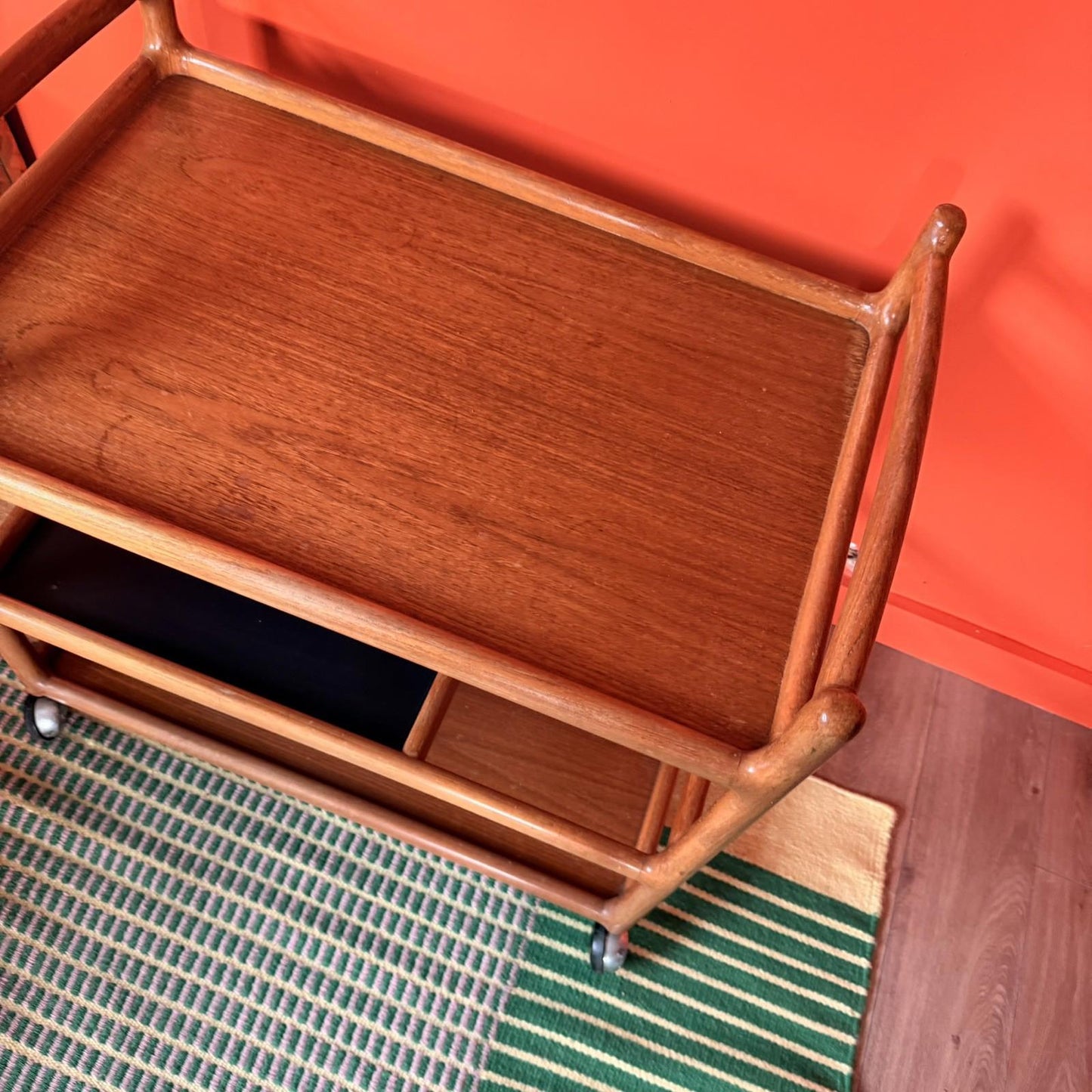 Vintage Danish trolley/ bar cart, mid century Johannes Andersen mcm unique piece