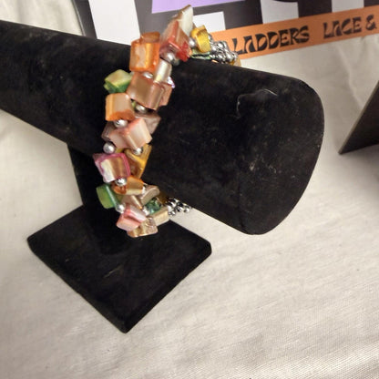 Vintage Beaded Multicoloured Bracelet Costume Jewellery Boho Hippy Festival