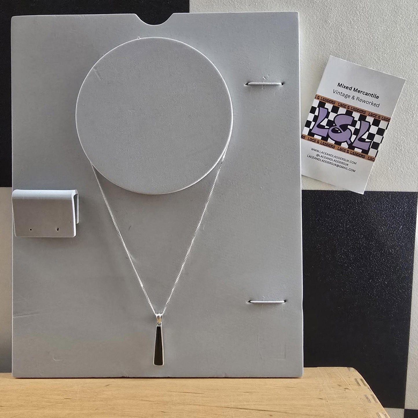 Vintage Silver Moonstone Pendant Necklace 925