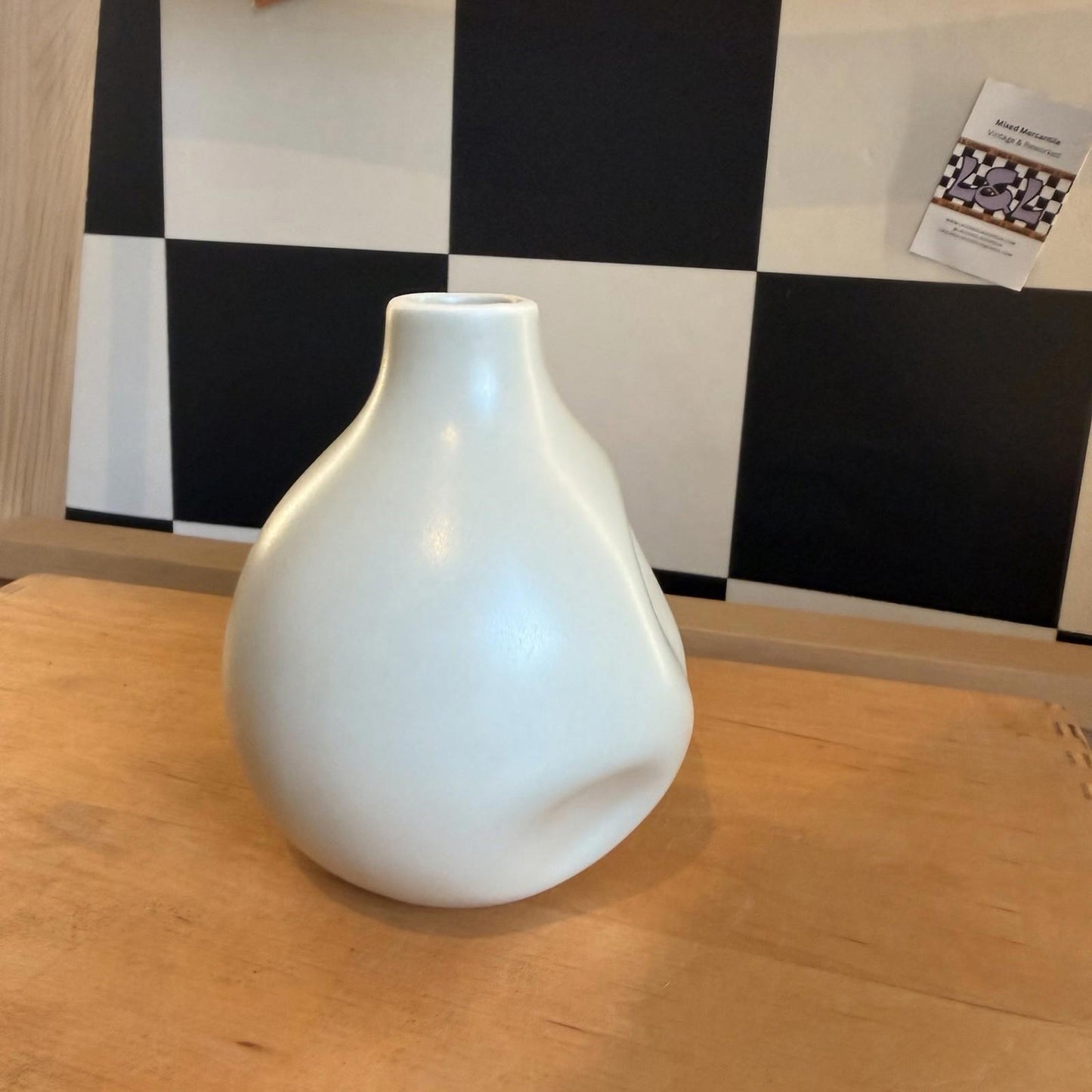Parlane Pottery Stone Colour Vase Unusual Unique Design