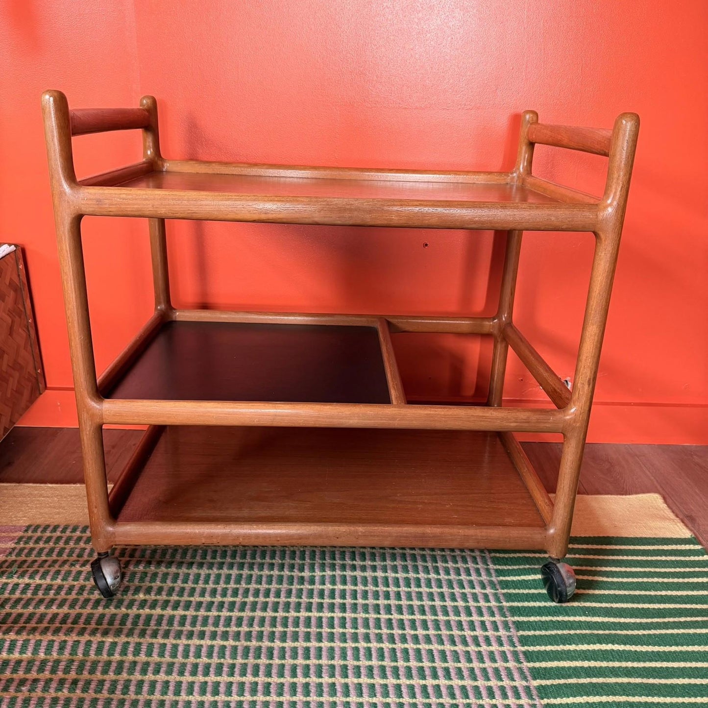 Vintage Danish trolley/ bar cart, mid century Johannes Andersen mcm unique piece