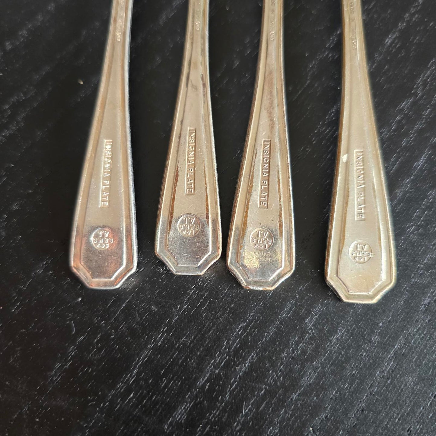 Set of 4 Vintage Silver plated Forks with Monogram EPNS