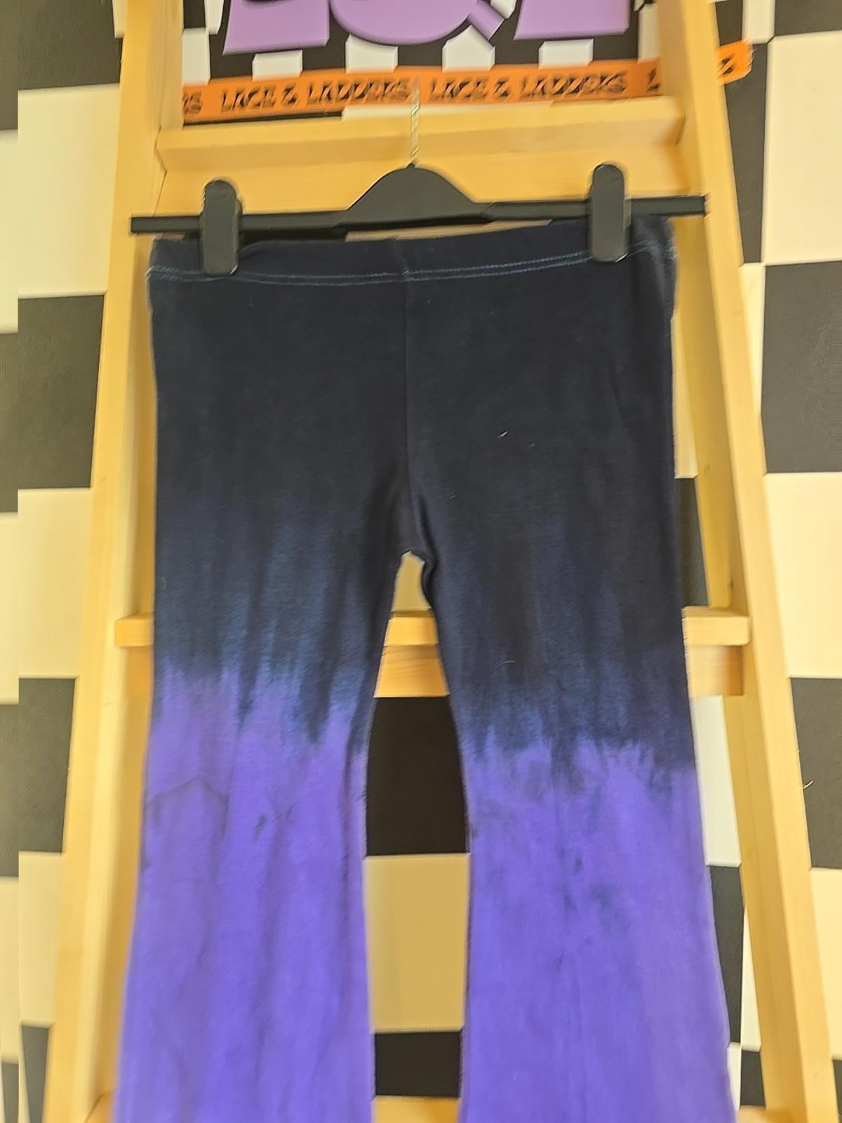 Brand New Deadstock Tie-dye Flares Cotton Size S BLUE FAIRY SCREEN PRINT
