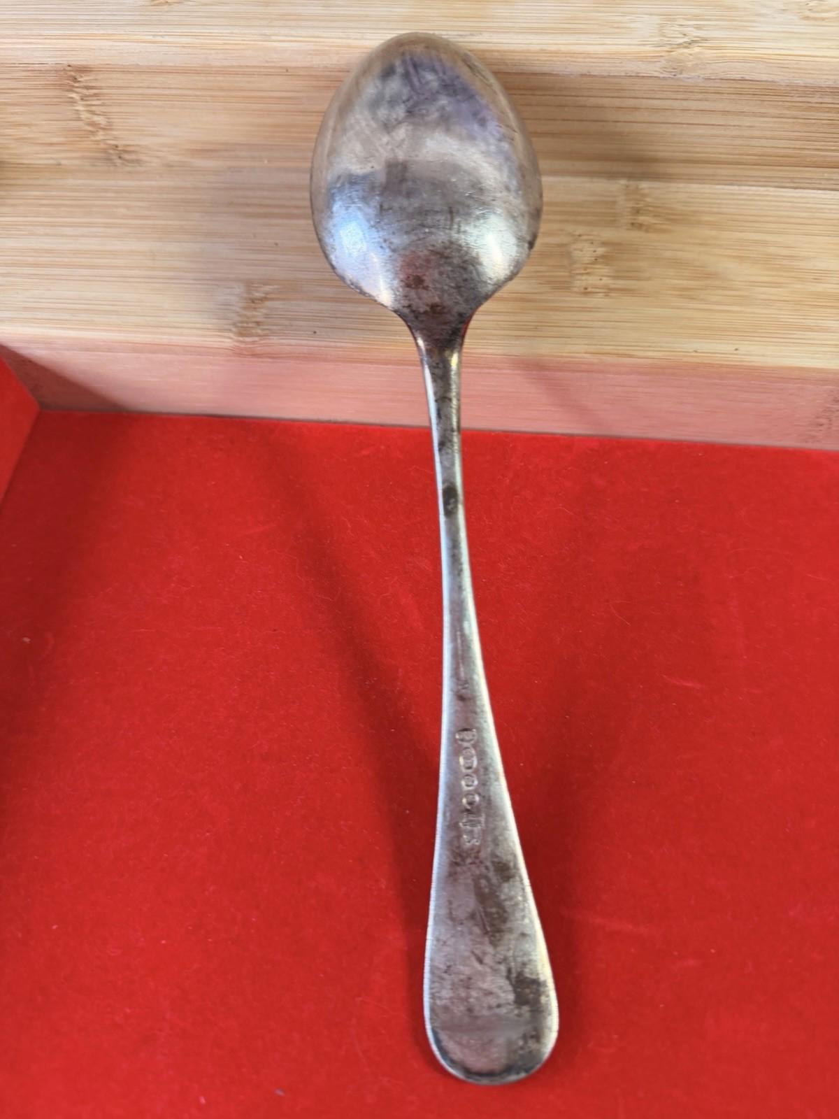 XL Serving Silver Plated Spoon Very Detailed Pattern Antique Vintage Cutlery