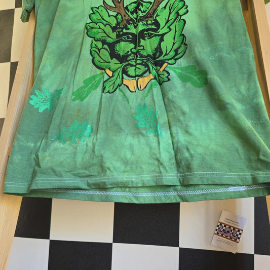 imperfect! Brand New Deadstock Tie Dye size M FRUIT OF THE LOOM T-Shirt Greenman