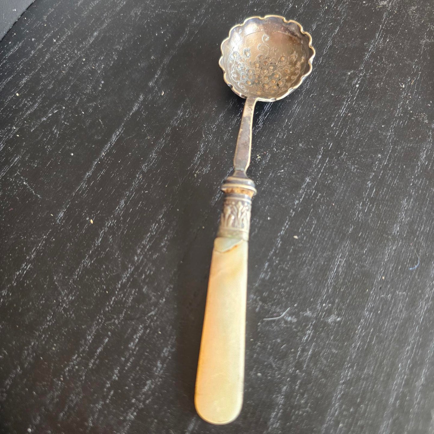 Vintage Mother of Pearl Handle Serving Utensils Set - 3 Pieces epsn silver plated