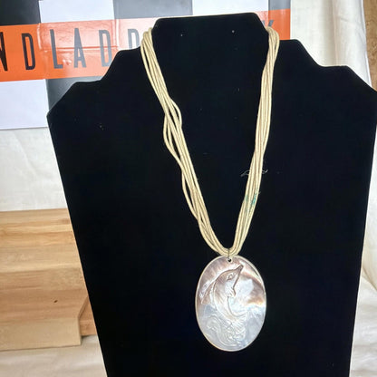Vintage Pendant Costume Jewellery Necklace Unknown Design