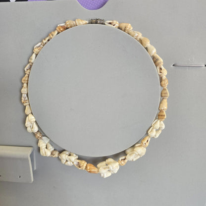Vintage Mini Sea Shell Choker Necklace Screw Fastning Jewellery Boho Beach Hippy