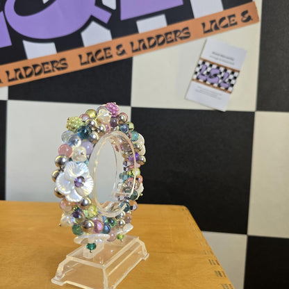 Super Pretty Vintage Pastel Joyful Beaded  Bracelet Unique